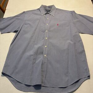 Polo Ralph Lauren Short Sleeve Button-Down Shirt, Mens Large, Light, Vintage